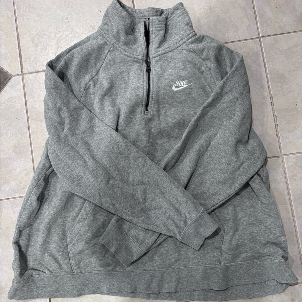 Nike Heather Gray Half-Zip Sweatshirt